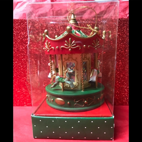 Rare Vintage 1980’s Christmas Trimmers Musical Carousel Ornament - Picture 2 of 6